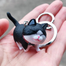 3D Fashion Cute Resin Lucky fat black Cat Pendant Key Rings Pet Key Chain Car Bag Keychains Charms Women Girl Jewelry Gift 2024 - buy cheap