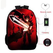 16 Inch Anime Backpacks Black Clover Boys Girls School Bags for Teenager Backpack Unisex Travel Bookbag Mochila USB Charging 2024 - buy cheap