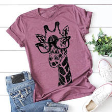 2020 New Summer giraffe print t shirts for women cartoon casual t-shirt lady short sleeve tops tees shirt female clothes femme 2024 - buy cheap