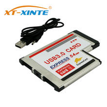 XT-XINTE 2 Dual Порты USB 3,0 концентратор express card, ExpressCard 54 мм Скрытая адаптер конвертер USB3.0 для PCMCIA портативных ПК 2024 - купить недорого