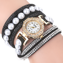 Hot Sale Luxury Women Rhinestone Watch Casual Fashion Ladies Leather Bracelet Pearl Wristwatches Zegarek Damski For Gift Clock 2024 - buy cheap