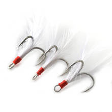 10PCS Treble Hooks With Feather Fishing Hook Blood Slot 1/2/4/6/8/10# Barbed Hooks High Carbon Steel Fishing Tackle 2024 - buy cheap