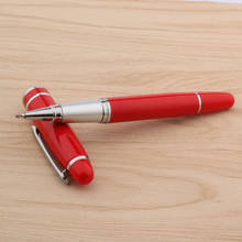 Новая шариковая ручка, металлическая китайская ярко-красная серебристая отделка, 0,5 мм, чернильные стержни для письма в школе и офисе 2024 - купить недорого
