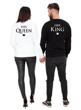 Couple Sweatshirt King & Queen Jumper Matching Couple's Hoodie Long Sleeve Outfits New Arrival His Queen and Her King 2024 - buy cheap