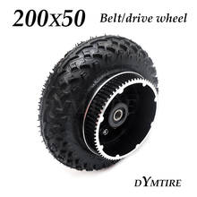 Roda traseira, 200x50, pneu off-road e aro de correia para scooter elétrica, 8 cabeças, rodas de engrenagem 2024 - compre barato