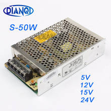 DIANQI 50W 24V 12V 5V Power Supply Unit AC to DC Power Supply AC DC Converter Adjustable Output S-50-24 S-50-12 S-50-15 2024 - buy cheap