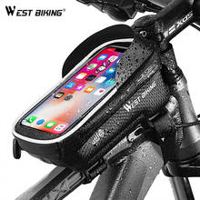 West biking bicicleta saco de telefone à prova dwaterproof água reflexivo mtb estrada pannier tela sensível ao toque 7.2 Polegada caso do telefone acessórios da bicicleta 2024 - compre barato