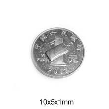 50 ~ 1000 шт. 10x5x1 редкоземельный магнит толщина 1 мм небольшие прямоугольные блочные магниты 10x5x1 мм постоянный неодимовый магнит 10*5*1 2024 - купить недорого