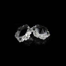 Grânulos do floco de neve de 14mm vidro em 2 furos/1 furo de cristal grânulos da costa de vidro grânulos da forma da neve para a festa de casamento guirlandas 2024 - compre barato