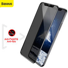 Baseus 3D Screen Protector For iPhone X Anti Privacy Tempered Glass Screen Protector For iPhone 10 Privacy Film Protective Glass 2024 - buy cheap
