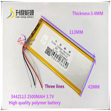 3.7V 2500mAH 3442113  Polymer lithium ion / Li-ion battery for tablet pc cell phone POWER BANK 2024 - buy cheap