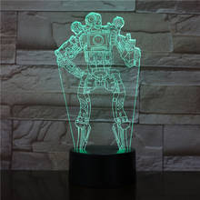 Luz LED nocturna 3D de superhéroe, equipo de Iron Man Mecha, figura de acción, 7 colores táctiles, ilusión óptica, lámpara de mesa, decoración del hogar, 1421 2024 - compra barato