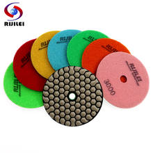 RIJILEI 7 Pieces/Lot 4 Inch /100mm Dry Polishing Pads Granite and Marble or Honeycomb Diamond Flexible Grinding Discs 4GM 2024 - buy cheap