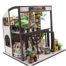 Miniature 1:24 DIY Dollhouse Miniature Diorama, 3D Creative Wooden Simple Coffee House Gifts Collection 2024 - buy cheap