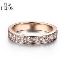 HELON VVS/DEF 0.7ct Moissanite Ring Solid 14K Rose Gold AU585 Lab Grown Diamond Moissanite Women Engagement Vintage Jewelry Ring 2024 - buy cheap
