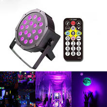 Luz uv refletora para palco, toque automatico de som, 18w dmx512 mestre-escravo, luz ultravioleta preta para festa de natal, casamento, luz discoteca 2024 - compre barato