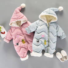 Peleles cálidos de invierno para bebé, ropa para recién nacido, mono de algodón para niño y niña, traje de nieve con capucha 2024 - compra barato