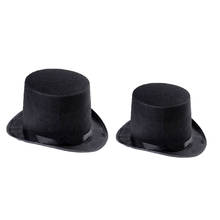 Sombrero suave de fieltro para adultos y niños, sombrero creativo, adornos de fiesta, accesorios de vestir, 2 unidades (1 sombrero para adultos + 1 sombrero para niños, negro) 2024 - compra barato