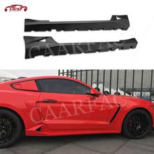 Saia lateral de fibra de carbono/frp, sem pintura, preta/pp prime, para ford mustang coupe 2 portas 2018 2019 2020, estilo do carro 2024 - compre barato