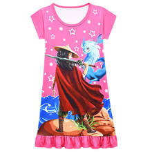 Girls Raya and The Last Dragon Pajamas 2021 Summer Short Sleeve Clothes Cartoon Children Ruffle Princess Dresses Kids Sleepwear 2024 - buy cheap