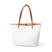 2022 Trend Women's Tote Bag Female White Color Fashion Luxury Handbag Lady Casual Cowhide Genuine Leather Shoulder Shopping Bag 2024 - buy cheap