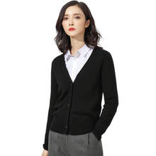 Cardigan de malha camisola feminina 2019 botão primavera simples sólido em linha reta inferior vestuário camisola moda cardigan para o sexo feminino 2024 - compre barato