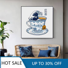 Modern Japanese pattern Tea cup Unicorn Wall Art Canvas Painting Posters Prints Pictures For Living Room Aesthetic Home Decorati 2024 - buy cheap