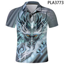 Camiseta con estampado De dragón en 3D para Hombre, Polo De moda, Ropa De calle, informal, De manga corta, novedad De verano 2021 2024 - compra barato