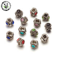 Alloy Rhinestone European Beads Large Hole Beads for Jewelry Making DIY Mixed Color, 12x13x8~9mm, Hole: 5mm 2024 - buy cheap