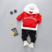 Baby Boy Girl Clothing Set Cotton Kids Toddler Clothes Letter Hooded Suit For Boy Infant 1-4 Years Spring 2024 - buy cheap