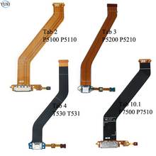 For Samsung Galaxy Tab 2 3 4 10.1 P5100 P5110 P5210 P5200 P7500 T530 Charger Charging Port Flex Cable USB Dock Connector + Mic 2024 - buy cheap