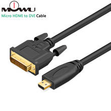 Micro HDMI-compatible Male to DVI DVI-D 24+1 Male Cable Cord for EVO Asus T100TA ME302C and Other 6FT 1M 1.8M 2024 - buy cheap