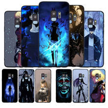 Funda de teléfono de TPU negra, cubierta de nivelación de Anime solo para Samsung Galaxy S7 S6 EDGE S8 S9 S10 PLUS S10LITE NOTE8 NOTE9 NOTE10 2024 - compra barato