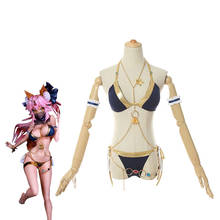 Sexy Bikini Swimwear Game FGO Fate Tamamo no Mae Cosplay Costume Fate Grand Order Bikini Swimsuit 2024 - buy cheap