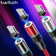 Магнитный кабель Twitch USB Type C, кабель для Samsung S10, Huawei, Xiaomi, быстрая зарядка, Type-C, мобильный телефон, зарядный провод, USB C, магнит 2024 - купить недорого