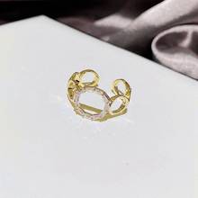 MIGGA 2021 tendencia redondo círculos de las mujeres de la moda anillo de chapado en oro de Color joyería de circonia cúbica 2024 - compra barato