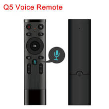 Controle de voz q5 voar mouse ar 2.4ghz sem fio para gyro sensing jogo microfone controle remoto para smart android caixa tv mini pc 2024 - compre barato