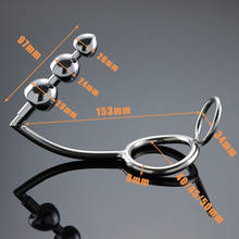 Silver Metal Anal Hook Dick Cockring Bdsm Adult Toys chastity for Men Gay Male Prostate Massager Anal Beads with penis rings 2024 - buy cheap