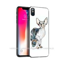 Carcasa de TPU negra para iphone 5 5s se 6 6s 7 8 plus x 10 funda de silicona para iphone XR XS 11 pro MAX caso gato 2024 - compra barato