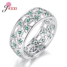 Finger Decoration Cubic Zirconia Ring 925 Sterling Silver Hollow Band Women Fashion Popular Rhinestone Wedding Accessories Bague 2024 - buy cheap