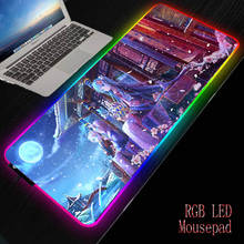 XGZ Japan Anime Girl RGB Gaming Mouse Pad Large Computer   Gamer LED Backlight Mause  Surface Keyboard Desk Mat 2024 - buy cheap
