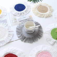 Scandinavian Style Macrame Cup Pad Tablecloth Mat Pure Handmade Cotton Braid Non-slip Tassel Insulation Coaster For Kitchen 2024 - buy cheap