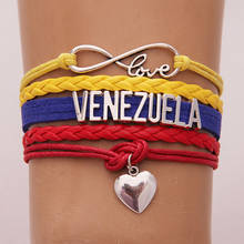 (50pcs/lot)Infinity love VENEZUELA Women Bracelets Jewelry 2020 Handmade Leather Wrap Rope Braided Bangle Bracelet Wholesale 2024 - buy cheap