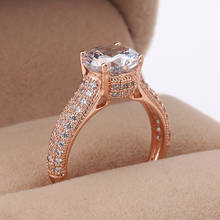 Forever-anillo de boda con cristal para mujer, joyería de compromiso de Color oro rosa para hombres y mujeres, regalo de Navidad para amantes, R222, R207 2024 - compra barato