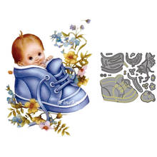 very cute baby in shoes dies scrapbooking flower infant stencils craft dies stamp mold for embossing die cuts for card making 2024 - buy cheap