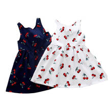 N-01 New Arrival Girls Summer Clothes Children Cherry Pattern Dress Princess One-Piece Dresses Sleeveless 2024 - buy cheap