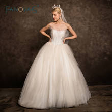 Elegant Wedding Dresse Strapless Crytstal Ball Gown Wedding Gowns gelinlik Bride Wedding Dress 2020 Bridal Gown vestido de noiva 2024 - buy cheap