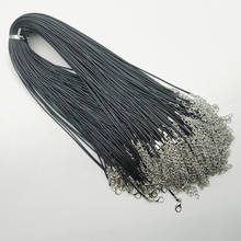 Cierre de joyería de 1,2 MM, cuerda de cuero con cera, cordón negro, colgante, 100 unids/lote 2024 - compra barato