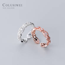 COLUSIWEI Shining Zircon Geometric Rhombus Ring for Women 925 Sterling Silver Free Size Enagement Wedding band Fine Jewelry 2024 - buy cheap