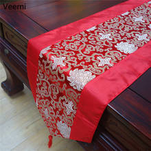 Classical Chinese Style Embroidery Bamboo Leaf Table Runner Chinese Characters Fish Table Flag Cover Decoration for Dining Table 2024 - buy cheap